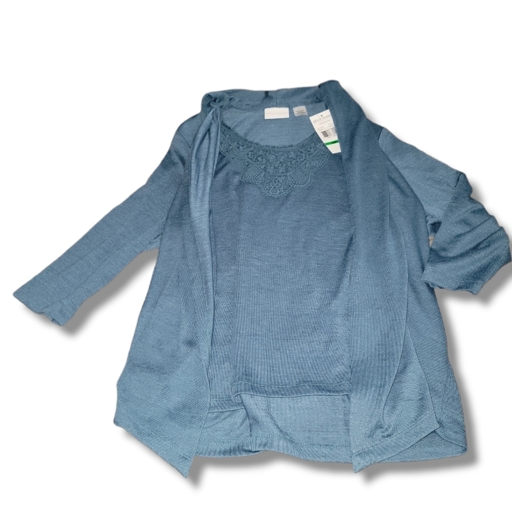 NWT Alfred Dunner Blue Blouse - Picture 7 of 8